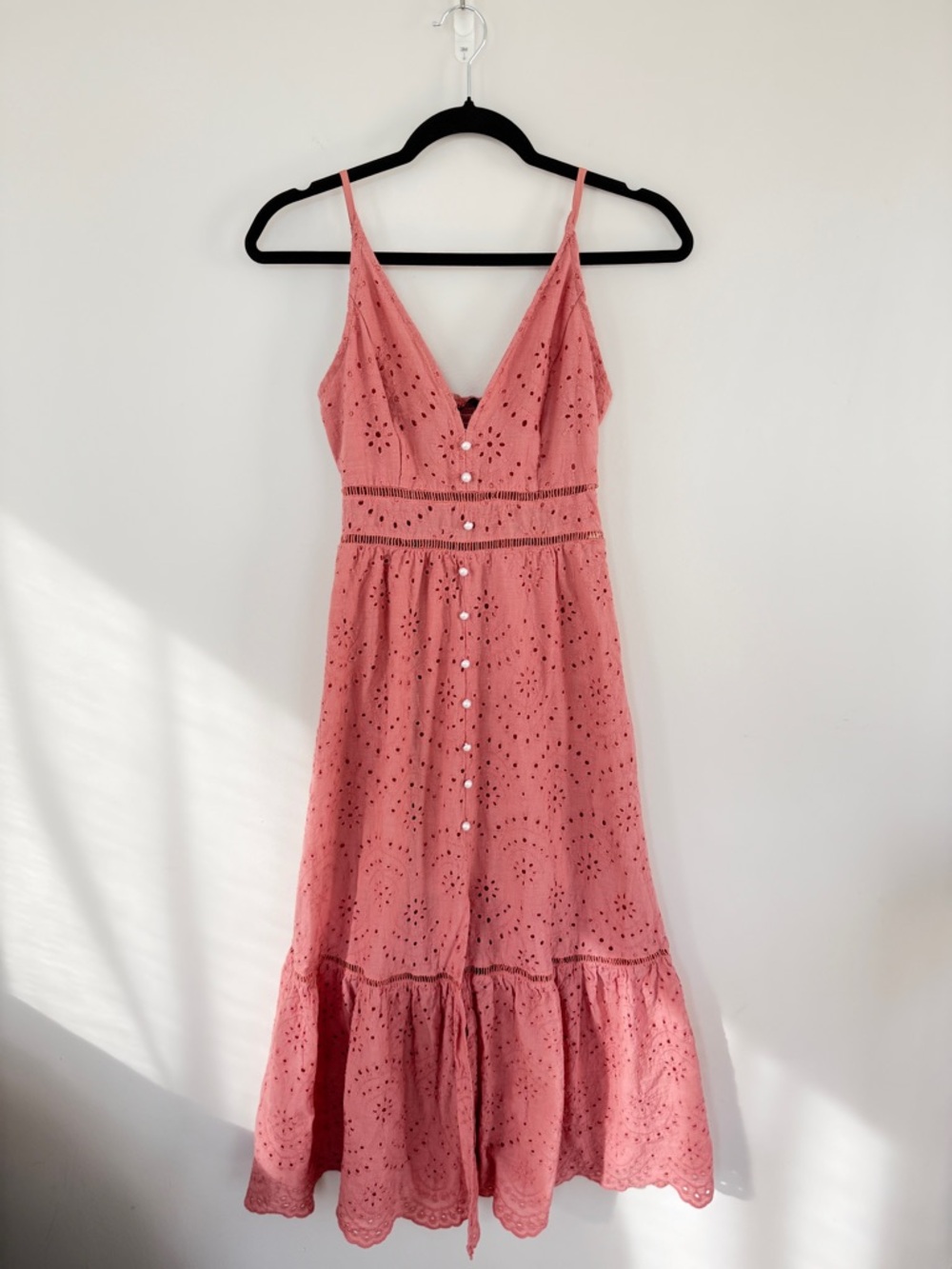 Pink Eyelet Maxi Dress